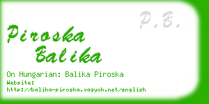 piroska balika business card